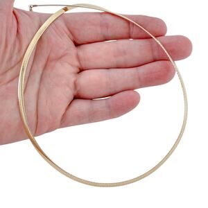 Vintage Gold-Tone Sterling Silver 925 Reversible Flat Snake Chain Necklace 20"